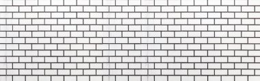 Beyaz tuğla kiremit duvar panoraması dikişsiz arka plan ve doku