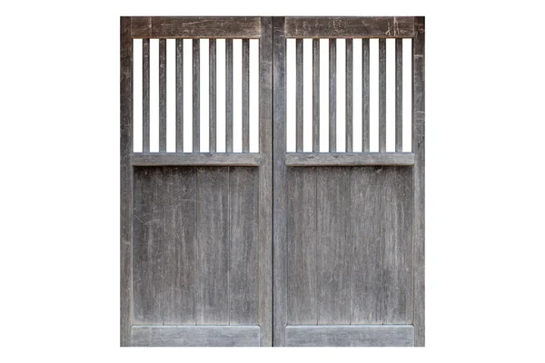 Stary Japoński Styl Drzwi Drewniane Izolowane Białym Tle — Zdjęcie stockowe