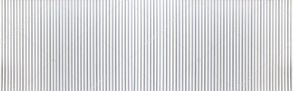 Panorama of White Corrugated metal texture surface or galvanize steel background