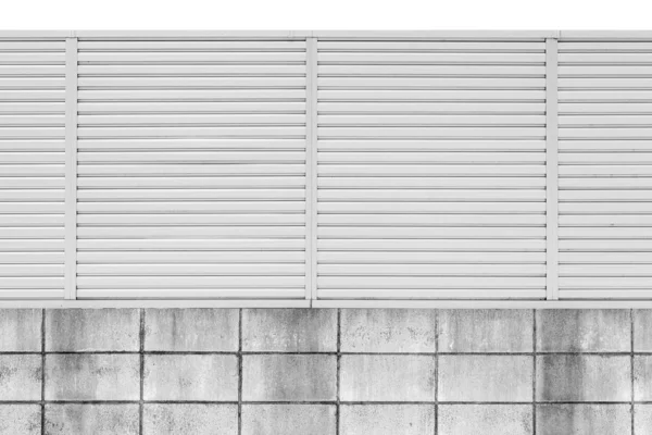 White Aluminum Fence Cement Block Wall Texture Background — ストック写真