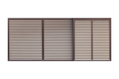 Beyaz arka planda izole paslanmaz çelik sürgülü pencere