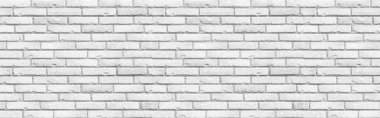 Panorama beyaz grunge tuğla duvar arka plan Dikişsiz ve doku