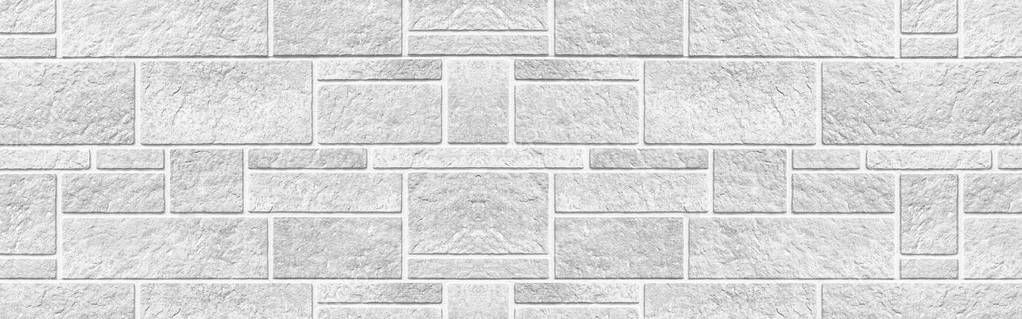 Panorama of The modern white concrete tile wall background and texture