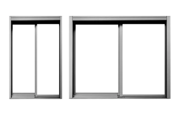 白地に孤立した銀製の窓枠 — ストック写真