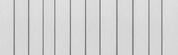 Panorama Empty White Plank Panel Wood Wall Surface Texture Background — Stock Photo, Image