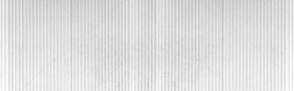 Panorama of White Corrugated metal texture surface or galvanize steel background