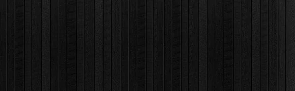 Kara Ahşap Arkaplan Panoraması Siyah Duvardaki Soyut Koyu Ahşap Doku — Stok fotoğraf