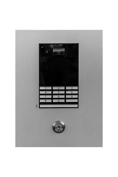 Cerrar Hasta Botón Intercomunicación Seguridad Puerta Del Apartamento —  Fotos de Stock