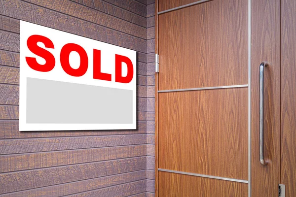 Sale Real Estate Sign Front House — Stock Photo, Image