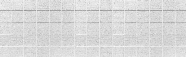 Panorama White Brick Wall Texture Seamless Background Brickwork Stonework Flooring — Stock Photo, Image