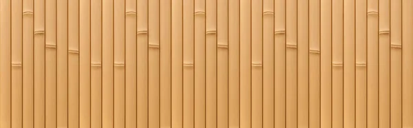 竹墙或竹栏纹理的全景特写 古褐色色调天然竹篱笆质感背景 — 图库照片