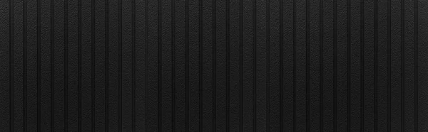 Panorama Black Corrugated Metal Background Texture Surface Galvanize Steel — Stock Photo, Image