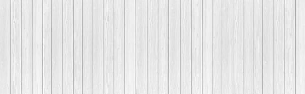 木质木板白色木材纹理背景全景 旧式桌子 夏天用胶合板木制品硬木复制空间 — 图库照片