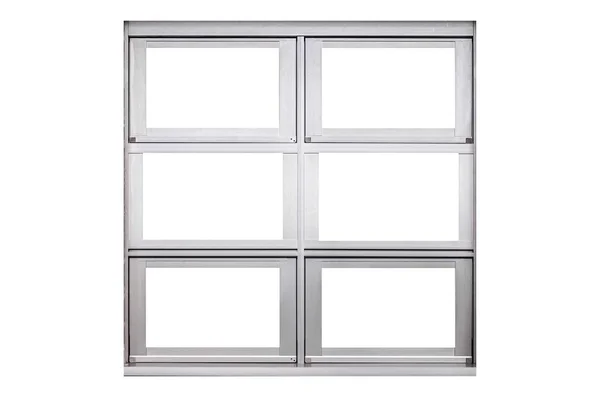 白い背景に隔離されたアルミ窓枠 — ストック写真