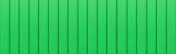 Panorama Målade Gröna Trästaket Struktur Och Sömlös Bakgrund — Stockfoto
