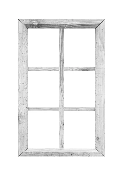 Weißes Holz Fensterrahmen Isoliert Auf Weißem Hintergrund — Stockfoto