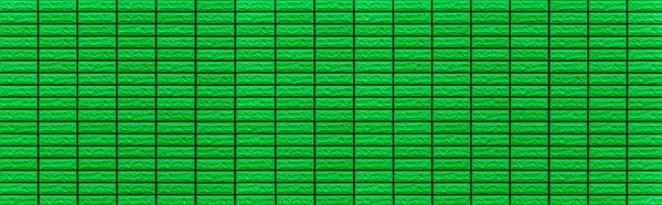 Πανόραμα Της Σύγχρονης Μοτίβο Του Πράσινου Πέτρινου Μπλοκ Κεραμίδι Υφή — Φωτογραφία Αρχείου