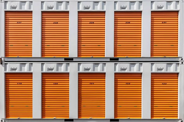 Outside atmosphere of a small rental storage room