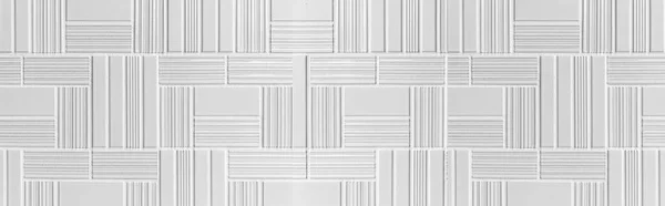 Панорама Сучасної Білокам Яної Стіни Стрічковою Текстурою Безшовним Фоном — стокове фото