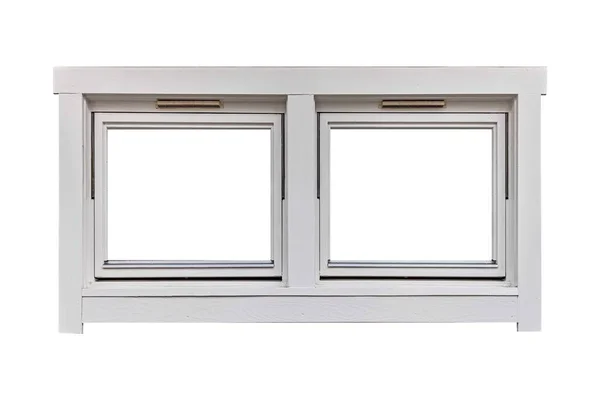 White Wood Window Frame Isolated White Background — Stock Photo, Image