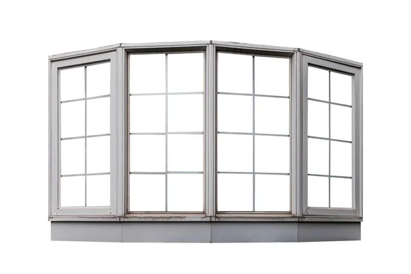 Vintage Biały Drewniane Okno Ramki Izolowane Białym Tle — Zdjęcie stockowe