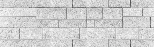 Panorama Van Exterieur Wit Graniet Gebouw Muur Textuur Naadloze Achtergrond — Stockfoto