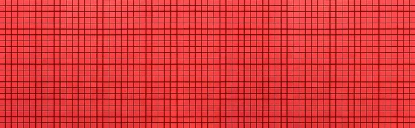 Panorama Mosaico Rosso Modello Piastrelle Parete Sfondo Senza Soluzione Continuità — Foto Stock