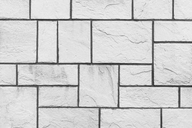 Beyaz taş kaplama kiremit dokusu ve pürüzsüz arkaplan blok deseni