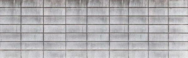 Panorama White Stone Block Wall Seamless Background Pattern Texture — Stock Photo, Image