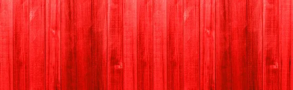 Panorama Old Red Wooden Fence Texture Seamless Background — Stock Photo, Image