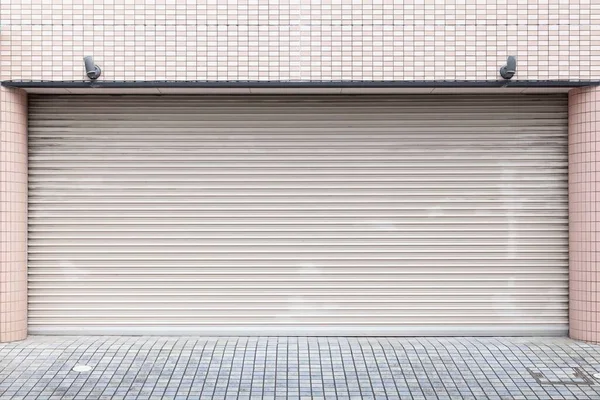 Automatische Zilveren Rolluiken Begane Grond Van Het Huis — Stockfoto