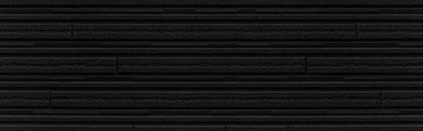 縞模様の質感とシームレスな背景と現代の黒い石の壁のパノラマ — ストック写真