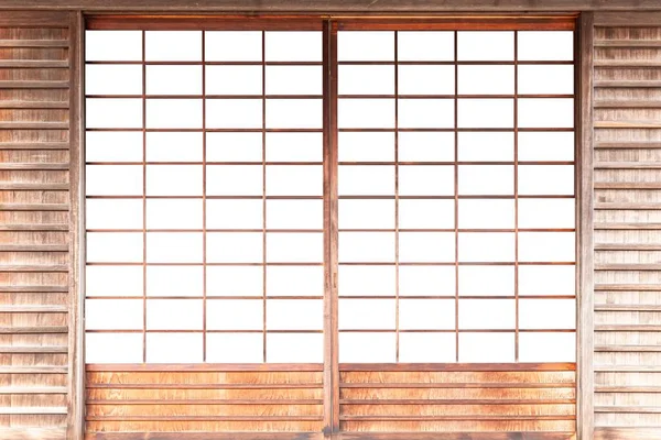 Shoji Традиционные Японские Двери Окна Комнаты Делитель Состоящий Изолированных Белом — стоковое фото
