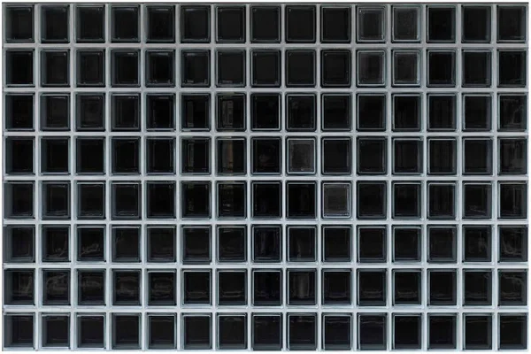 Black Glass Block Wall Seamless Background Texture — Stock Photo, Image