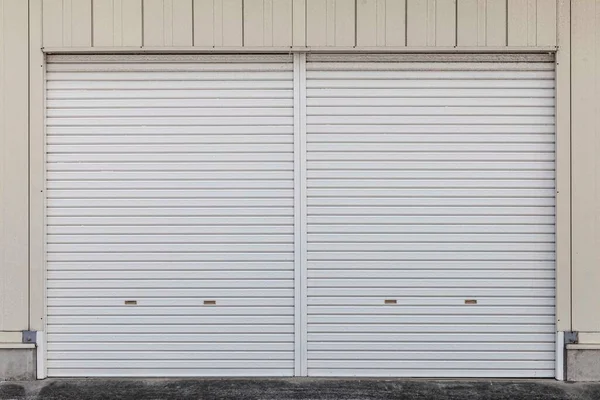 Puertas Enrollables Automáticas Plata Planta Baja Casa — Foto de Stock