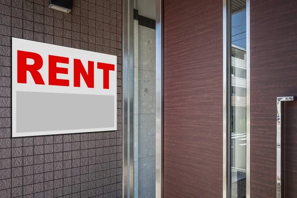 Vermietung Immobilien Schild Vor Dem Haus — Stockfoto