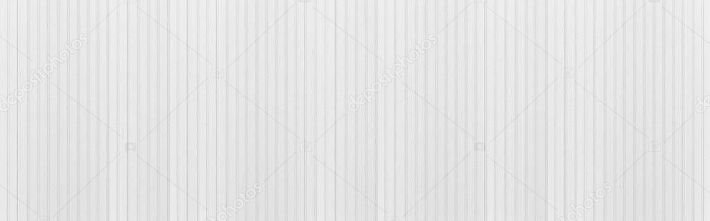 Panorama of White patterned plastic wall panels texture and seamless background