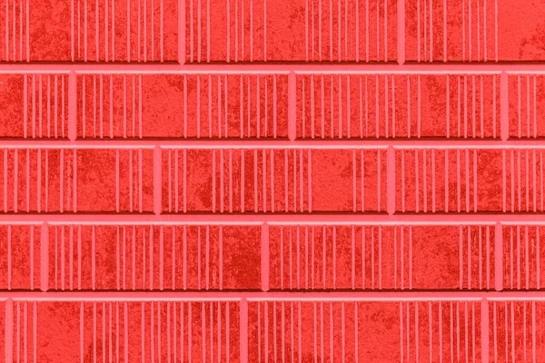 Сучасна Стіна Червоного Каменю Стрічковою Текстурою Безшовним Фоном — стокове фото