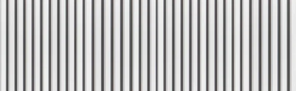Panorama Van White Corrugated Metalen Achtergrond Textuur Oppervlak Verzinken Staal — Stockfoto