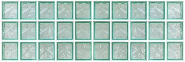 Panorama White Glass Block Wall Seamless Background Texture — Stock Photo, Image