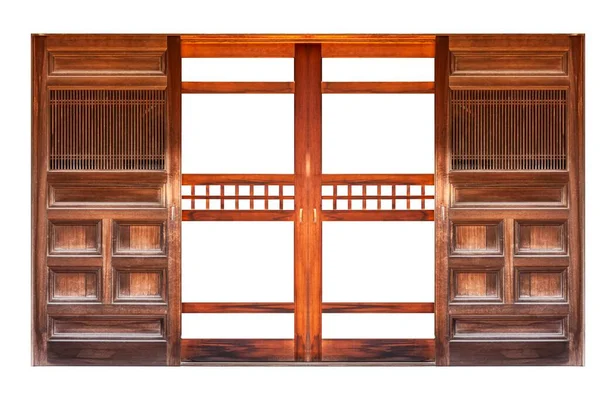 Shoji Традиционные Японские Двери Окна Комнаты Делитель Состоящий Изолированных Белом — стоковое фото