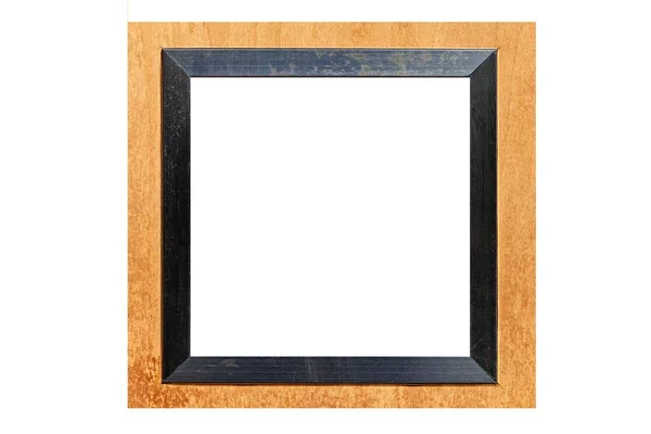 Brown Black Wooden Photo Frame Isolated White Background — Stock Photo, Image