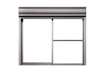 Beyaz arkaplanda izole edilmiş klasik beyaz metal pencere çerçevesi