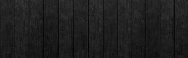 Panorama Wood Plank Black Timber Texture Seamless Background — Stock Photo, Image