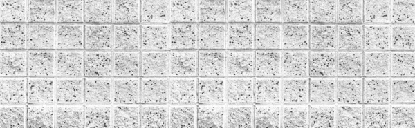 Panorama Van Witte Stenen Blok Muur Naadloze Achtergrond Patroon Textuur — Stockfoto