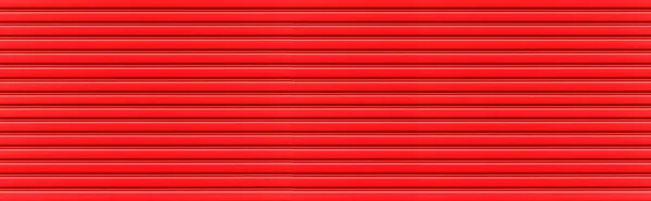 Panorama Czerwonego Falistego Tła Powierzchni Tekstury Lub Stali Ocynkowanej Ściany — Zdjęcie stockowe