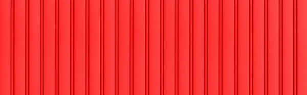 Panorama Red Corrugated Metal Background Texture Surface Galvanize Steel — Stock Photo, Image