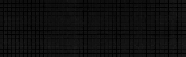黒モザイク壁タイルパターンとシームレスな背景のパノラマ — ストック写真