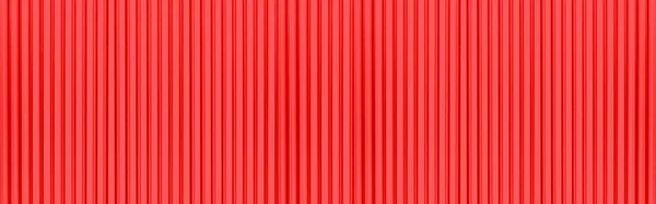 Panorama Red Corrugated Metal Background Texture Surface Galvanize Steel — Stock Photo, Image