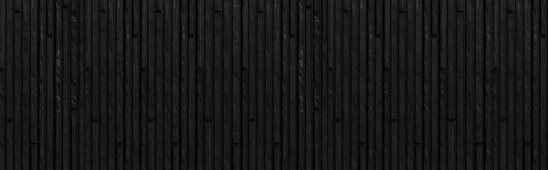 Panorama Modern Black Stone Wall Stripes Texture Seamless Background — Stock Photo, Image